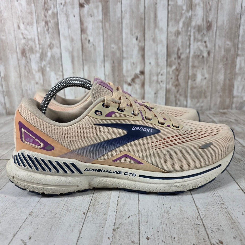 Brooks Adrenaline GTS 23 Womens Running Shoes Peach Navy 1203811B795 Size 10.5